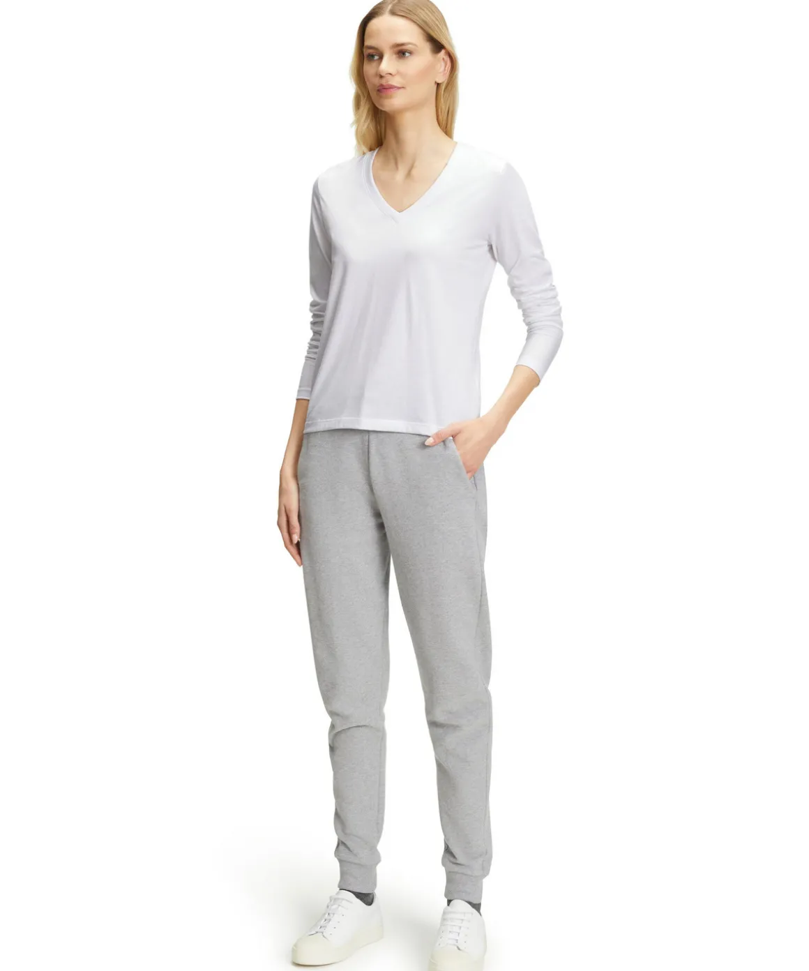 Damen Langarmshirt V-Ausschnitt