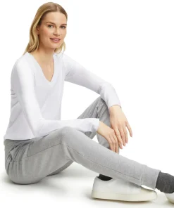 Damen Langarmshirt V-Ausschnitt