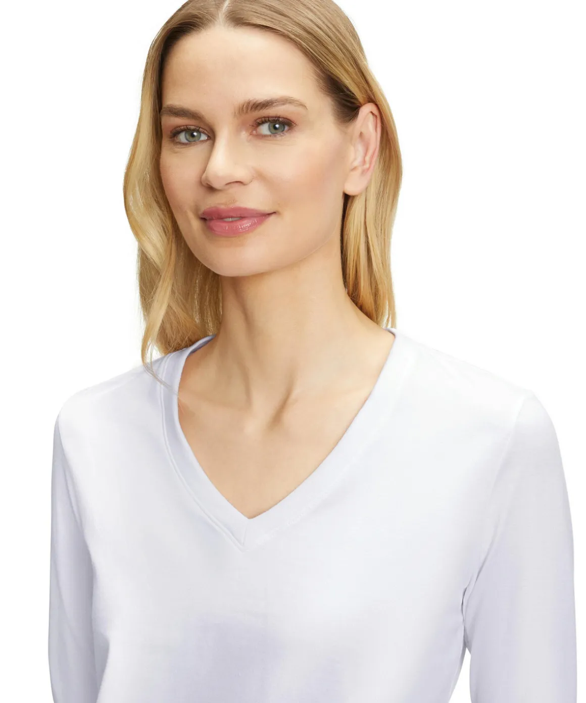 Damen Langarmshirt V-Ausschnitt