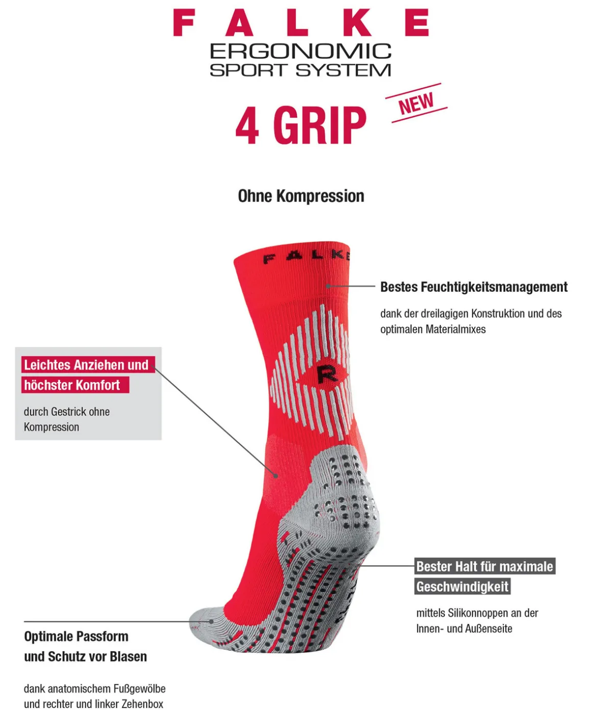 4Grip Unisex Socken