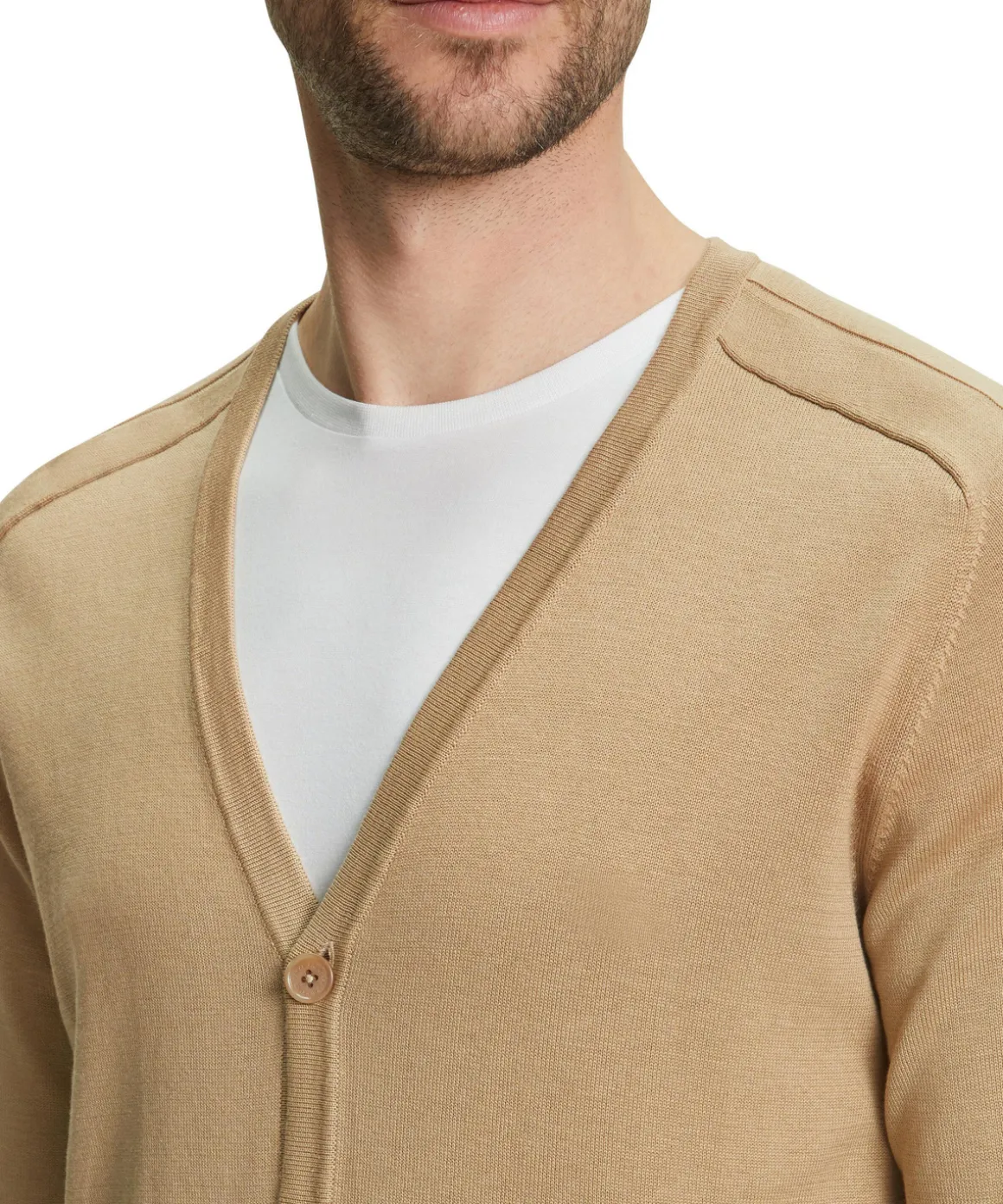 Herren Cardigan Collegekragen