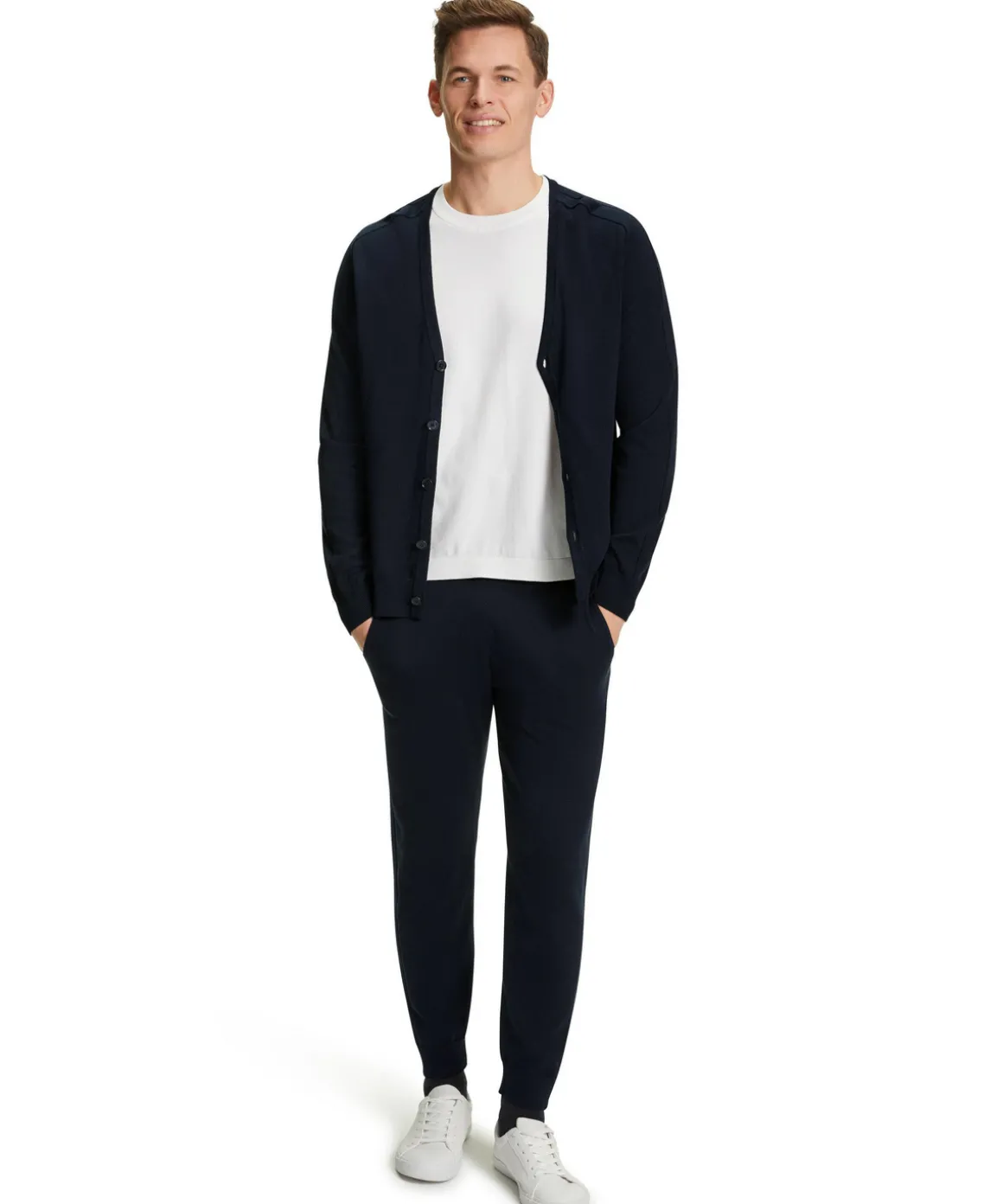 Herren Cardigan Collegekragen