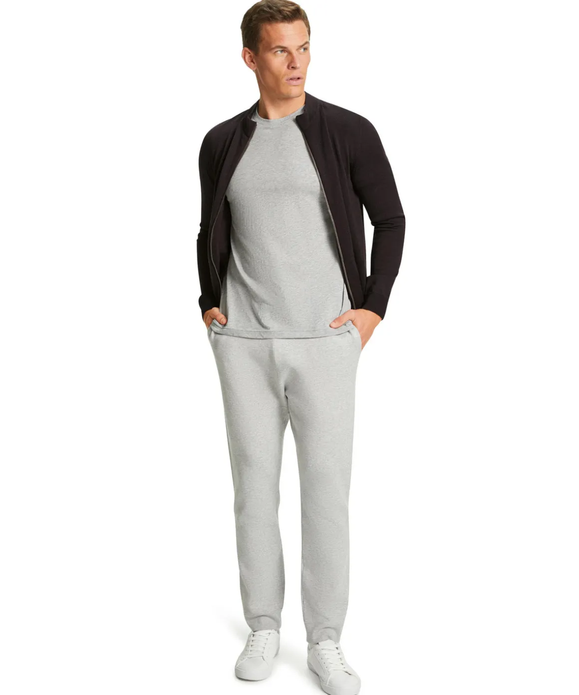 Herren Zip-Jacke Stehkragen